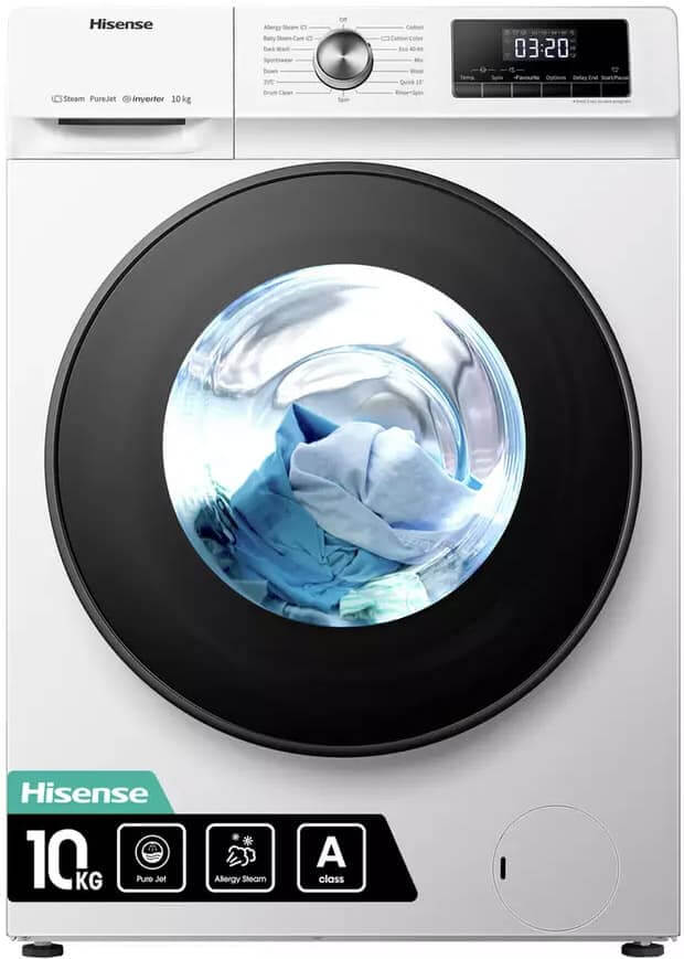 Hisense WFQA1014EVJM Washing Machine, 10Kg 1400rpm
