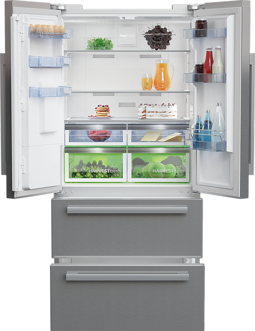 Beko American French Style Fridge Freezer with Water Dispenser SKU: GNE360520DX