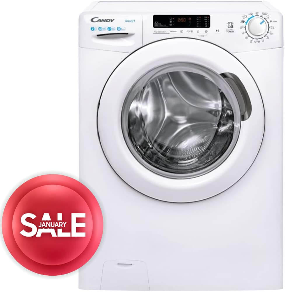 Candy CS4 1272DE/1-S Washing Machine, 7Kg 1200rpm