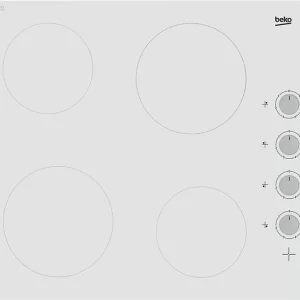 Beko Built-In Hob Vitoceramic 4 Zones 60 cm White SKU: HIC64100W