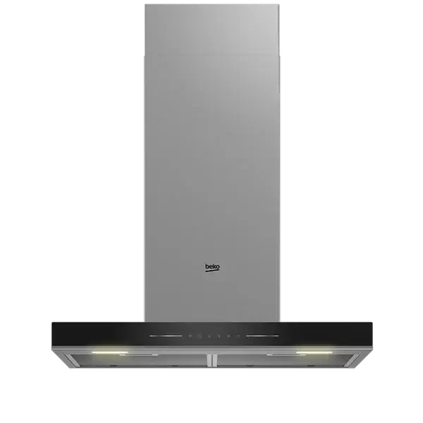 Beko 60cms T-Shape Hood Black with Stainless Steel SKU: BHCB66641BBHS